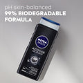 Nivea Men Active Clean Charcoal Shower Gel Face Body Hair 500ml