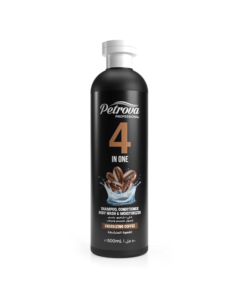 Shampoo For Hard Water Energising Coffee 4-in-1 Formula Petrova 500ml