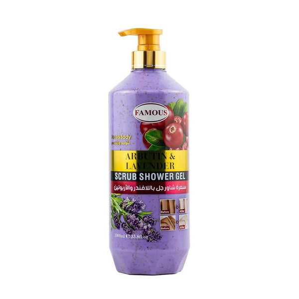 Scrub Shower Gel Lavender & Arbutin Exfoliating Famous 1000ml