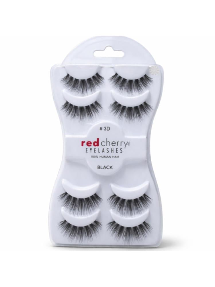 Red Cherry 3D Eyelashes - Human Hair - 4 Pairs