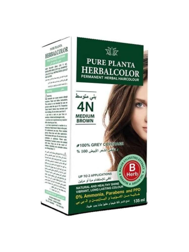 Pure Planta Hair Dye Medium Brown N4 Ammonia-Free 135 ml