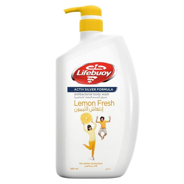 Body Wash Lemon Fresh Citrus Scented Antibacterial Lifebuoy 500ml