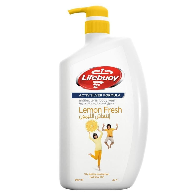 Body Wash Lemon Fresh Citrus Scented Antibacterial Lifebuoy 500ml