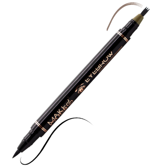 2-in-1 Eyebrow and Eyeliner Pen Black & Soft Brown Make Over22 03