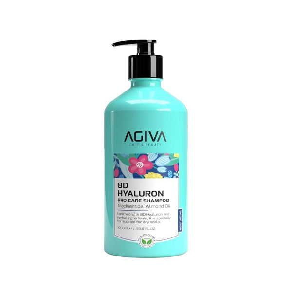 Agiva Pro Care 8D Hyaluronic Acid & Niacinamide Shampoo for Dry Scalp, 1000ml