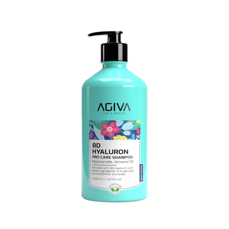 Agiva Pro Care 8D Hyaluronic Acid & Niacinamide Shampoo for Dry Scalp, 1000ml