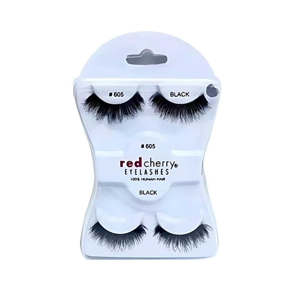 Red Cherry False Eyelashes 605 Natural Hair Long Volume 2-Pack