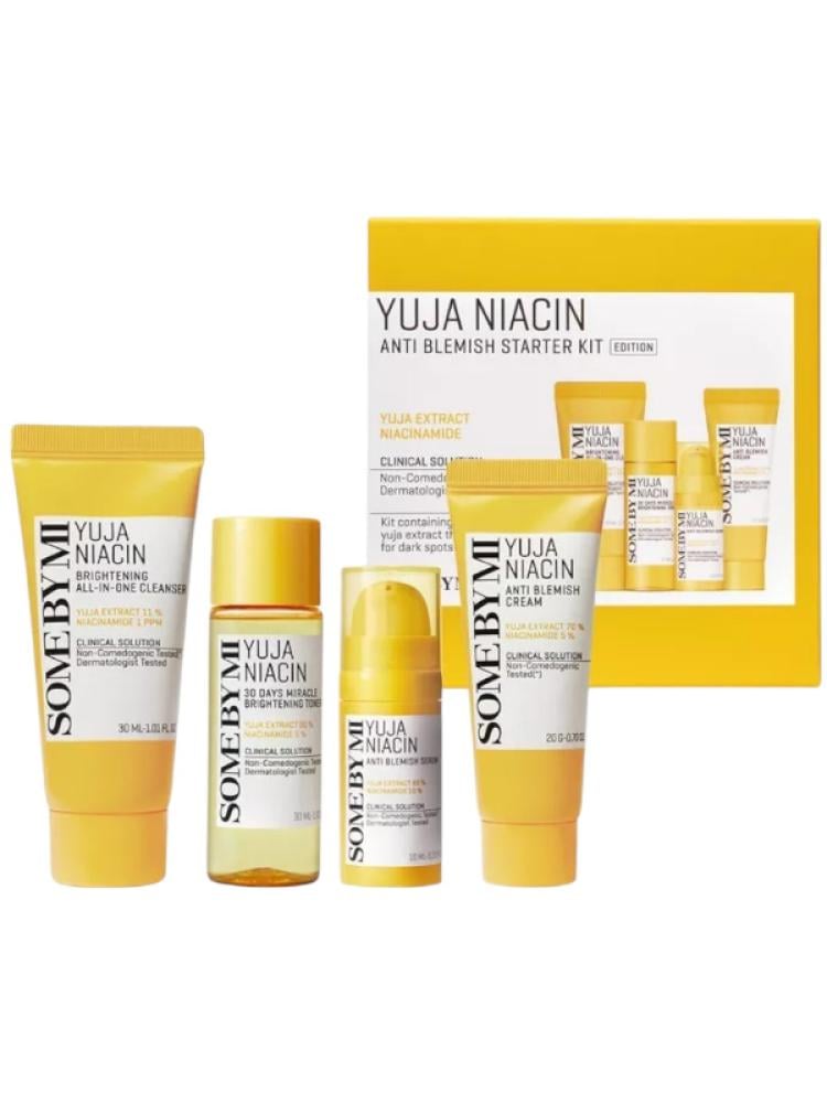 Some By Mi Yuja Niacin Brightening Kit - 4 Pieces with Yuja Extract & Niacinamide