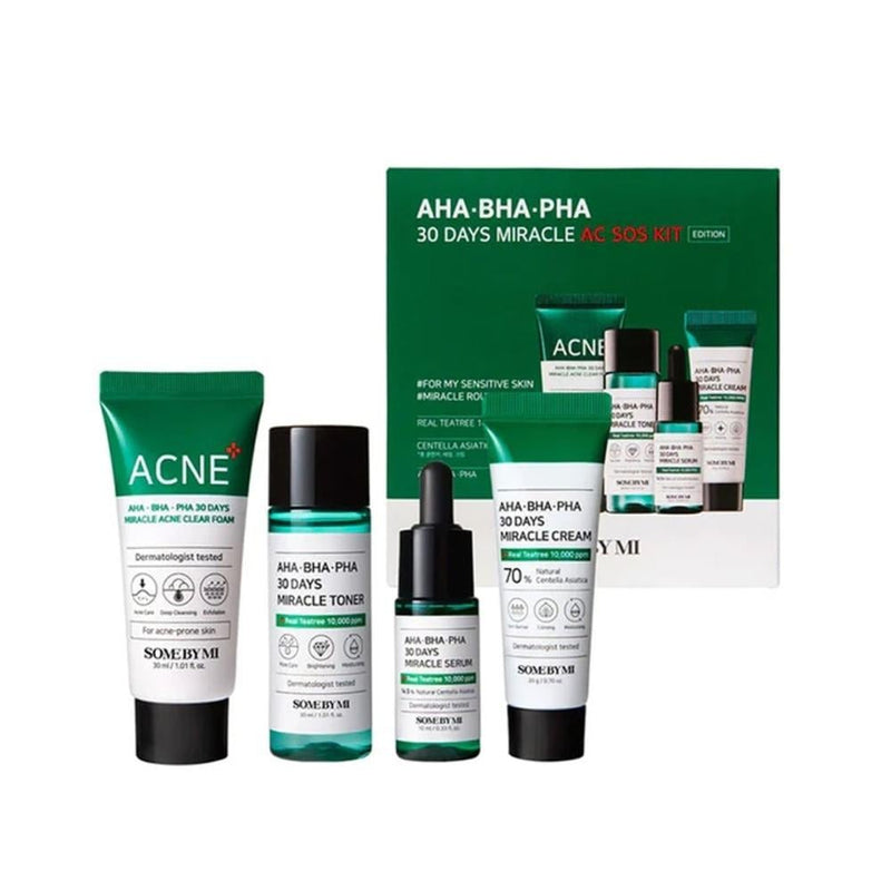 Acne Kit AHA BHA PHA Exfoliating Blemish Control Some By Mi 4-Piece Set