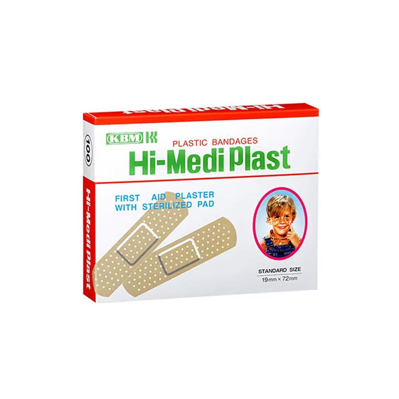 Wound Dressing Plasters Standard Size Waterproof Sterile Hi-Mediplast 100 Pieces