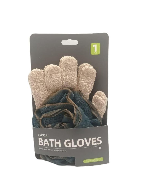 Haoda Bath Sponge with Gloves - Blue Flower