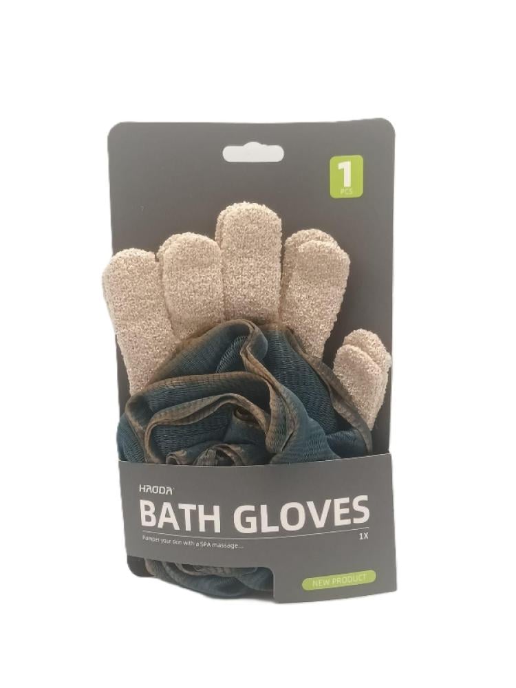 Haoda Bath Sponge with Gloves - Blue Flower