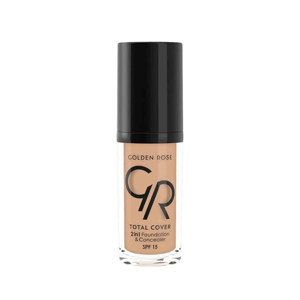 Golden Rose 2-in-1 Total Cover Foundation & Concealer, Warm Sand 15, 30ml