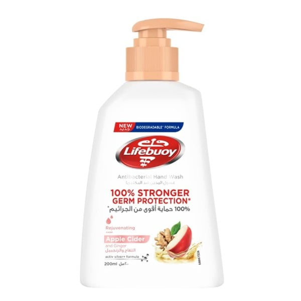 Hand Wash Apple Ginger Antiseptic Refreshing Formula Lifebuoy 200ml