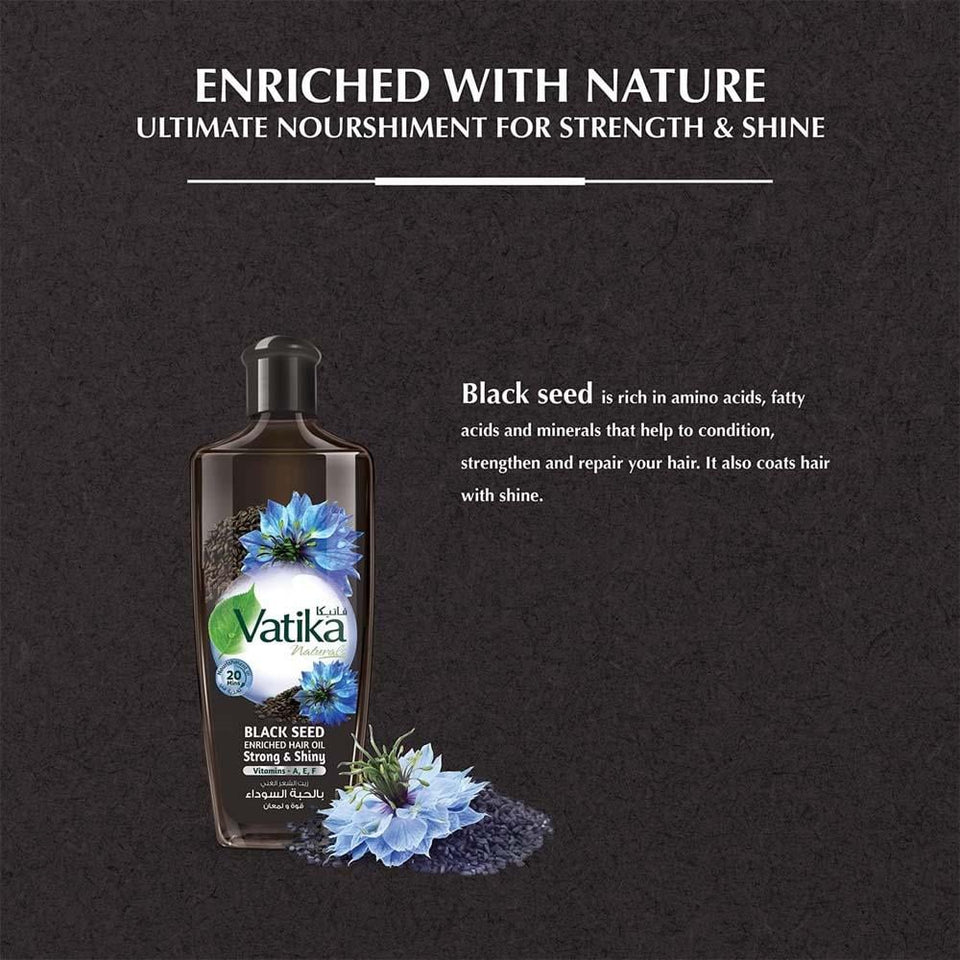 Vatika Black Seed Enriched Hair Oil for Healthy, Shiny Hair 300ml