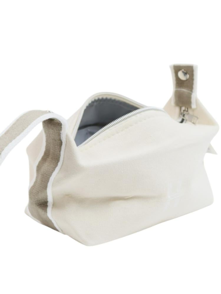 Salon System Multi-Use Bag White Canvas Beige Stripe