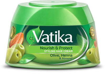 Vatika Styling Hair Cream with Olive & Henna - Nourish & Protect 140ml