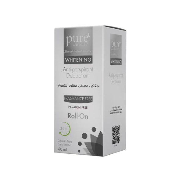 Unscented Deodorant for Sensitive Skin Whitening Roll-On Pure Beauty 60ml