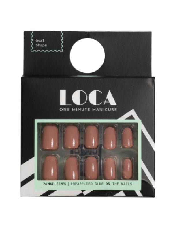 Loca Self-Adhesive Artificial Nails - Nude Oval #28
