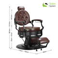 Salon System Men's Barber Chair Brown Synthetic Leather Adjustable