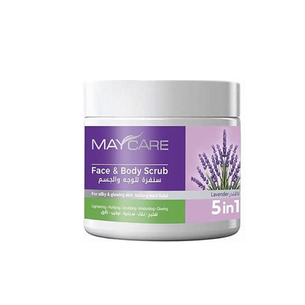 Maycare Lavender Face and Body Scrub, Exfoliating Beads, 500ml