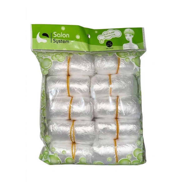 Shower Cap for Women Disposable Plastic Hair Protection Salon System 10 Pack
