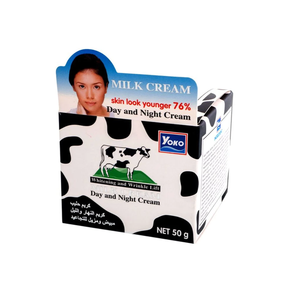 Yoko Milk Cream for Day & Night Use, Brightening and Wrinkle Reduction, 50g