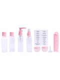Solo Go Empty Travel Bottle Set with Hair Brush 8 PCS