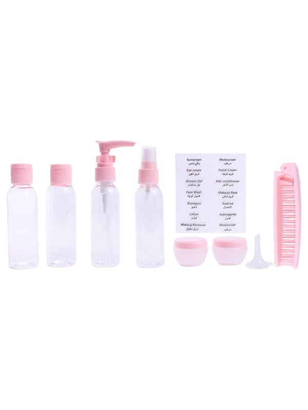 Solo Go Empty Travel Bottle Set with Hair Brush 8 PCS