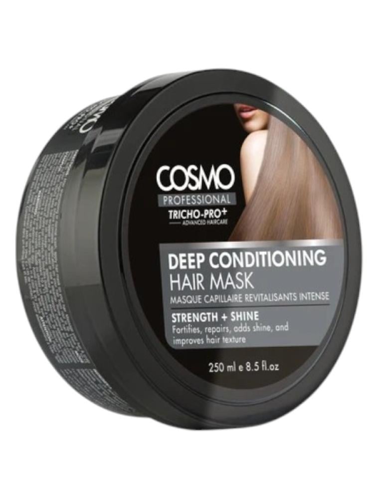 Cosmo Professional Deep Conditioning Hair Mask - Activated Charcoal & Volcanic Clay - 250ml