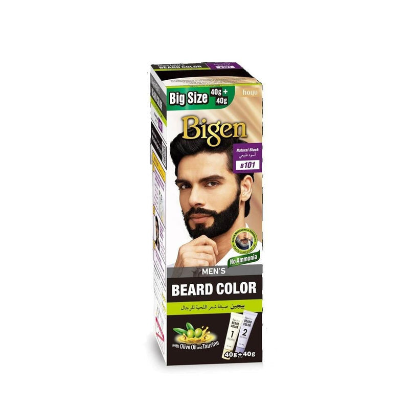 Black Beard Dye Ammonia-Free Grey Coverage Bigen Men's Natural Black 40g
