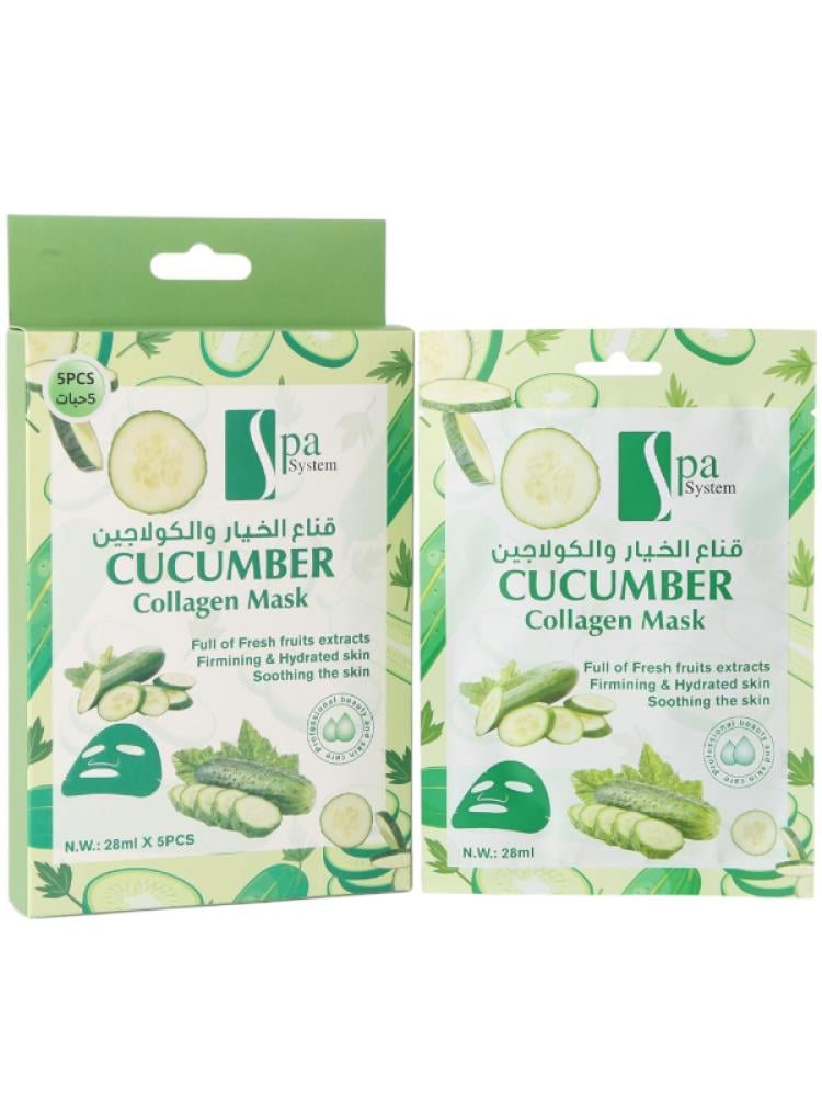 Spa System Cucumber & Collagen Facial Mask 5 x 28 ml