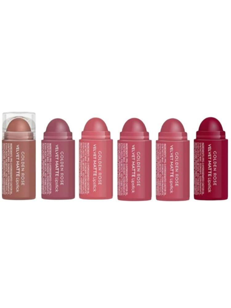Golden Rose Velvet Mini Mix Lipstick Set - 6 Matte Shades