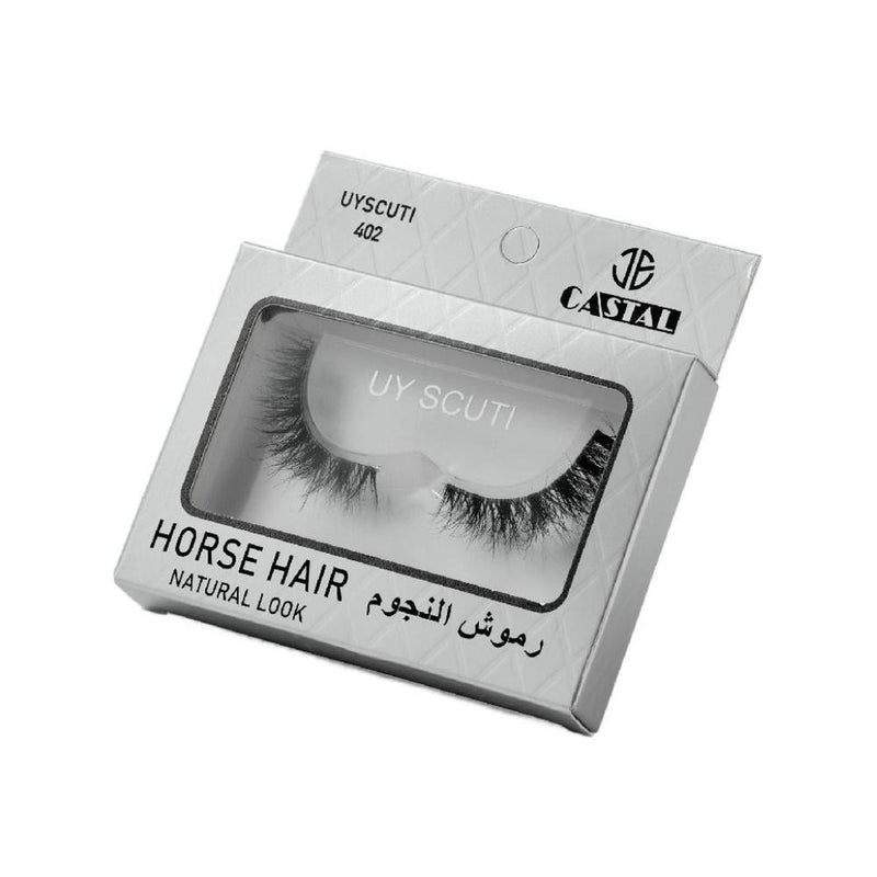 Castal Natural Hair Eyelashes, UY SCUTI 402 Style, Reusable, Transparent Base
