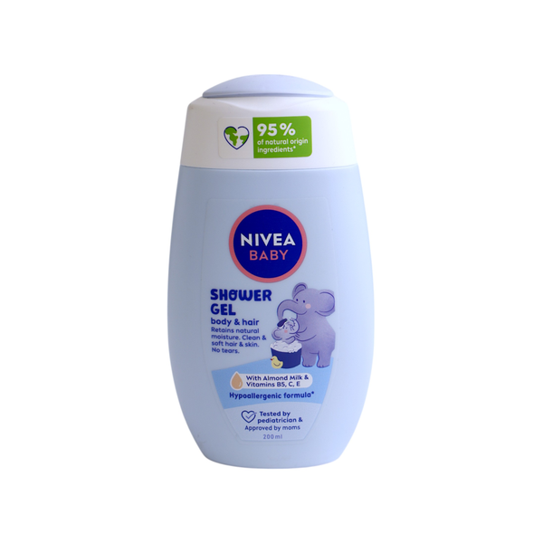 Nivea Baby Gentle Cleansing Shower Gel for Hair and Body, Sensitive Skin, 200ml