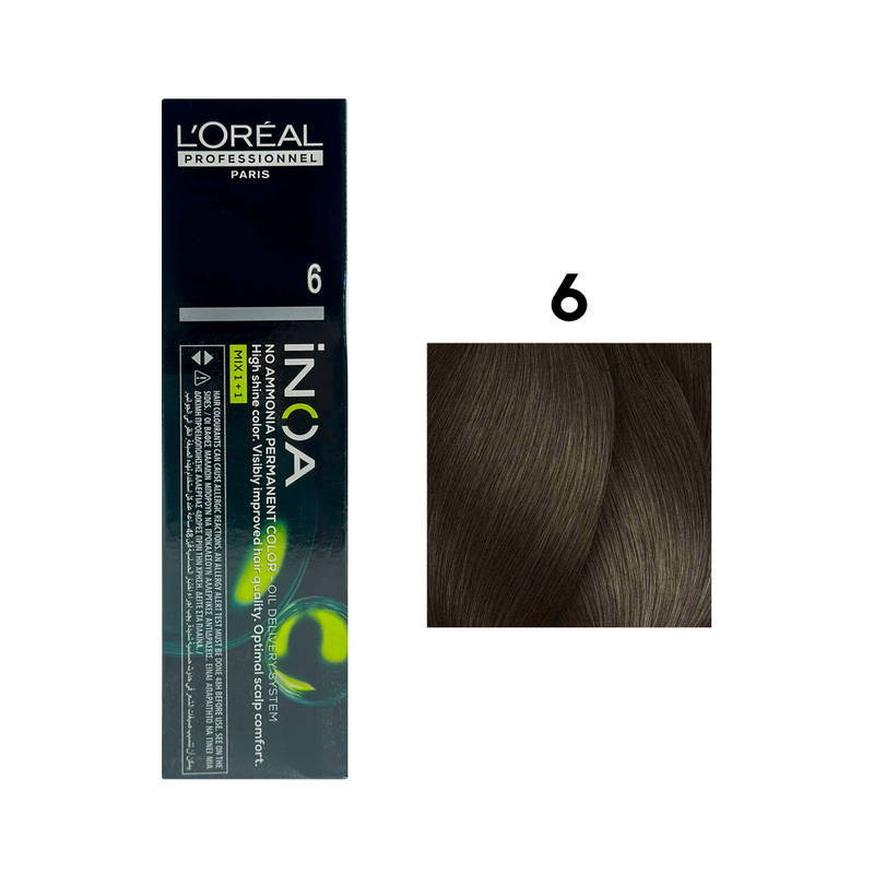L'Oreal Paris Inoa Permanent Hair Color, Ammonia-Free, Dark Blonde 6, 60g