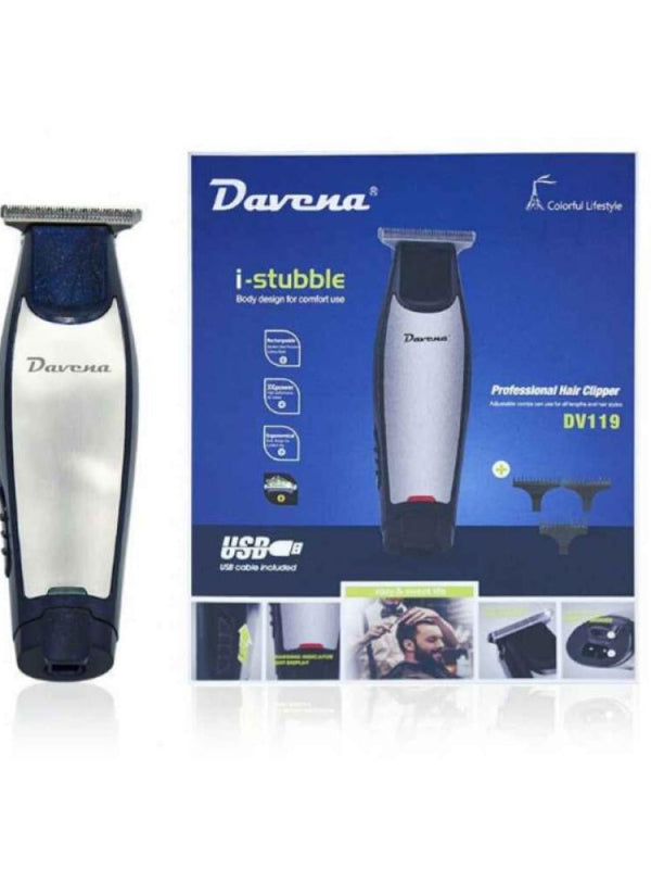 Davina DV-119 Hair Clipper and Beard Trimmer, Adjustable Combs, Rust-Resistant Blades, 5W