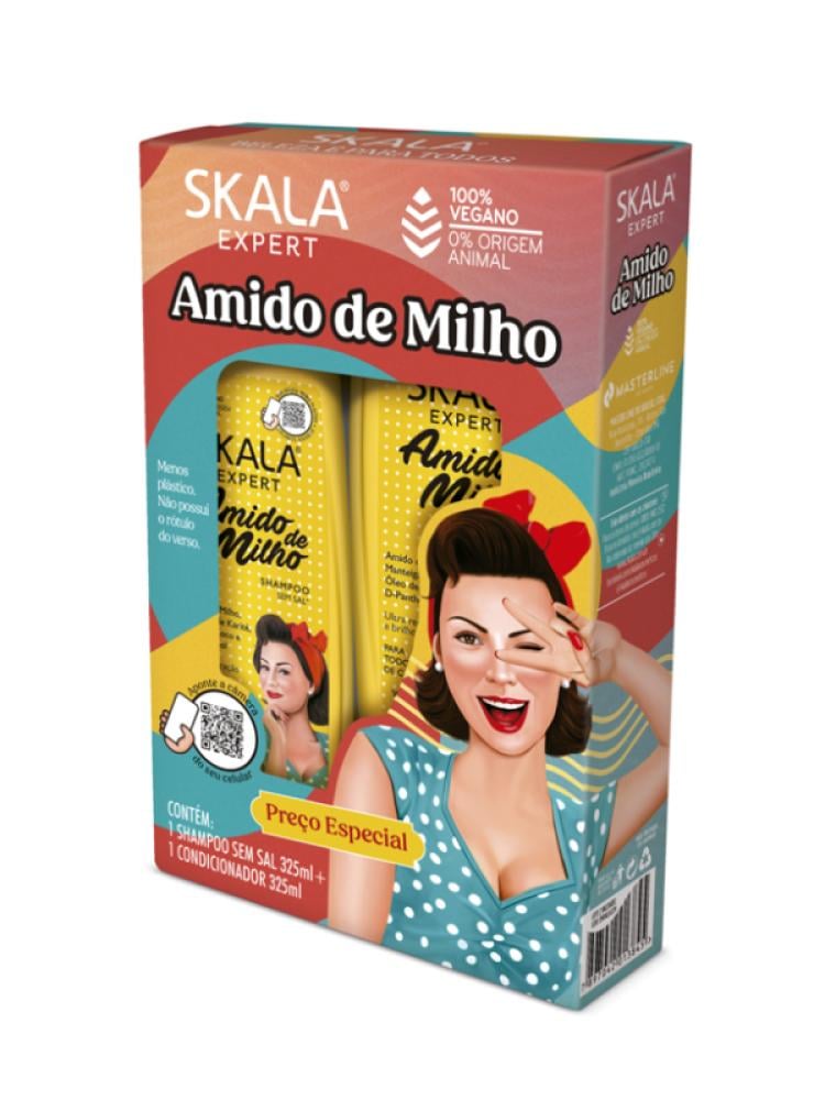 Scala Amido de Milho Cornstarch Shampoo + Conditioner Set - Moisturizing, Strengthening, 2 x 325ml