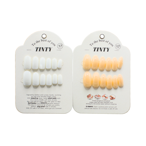 Tinty Artificial Nails Glue-On Size 17