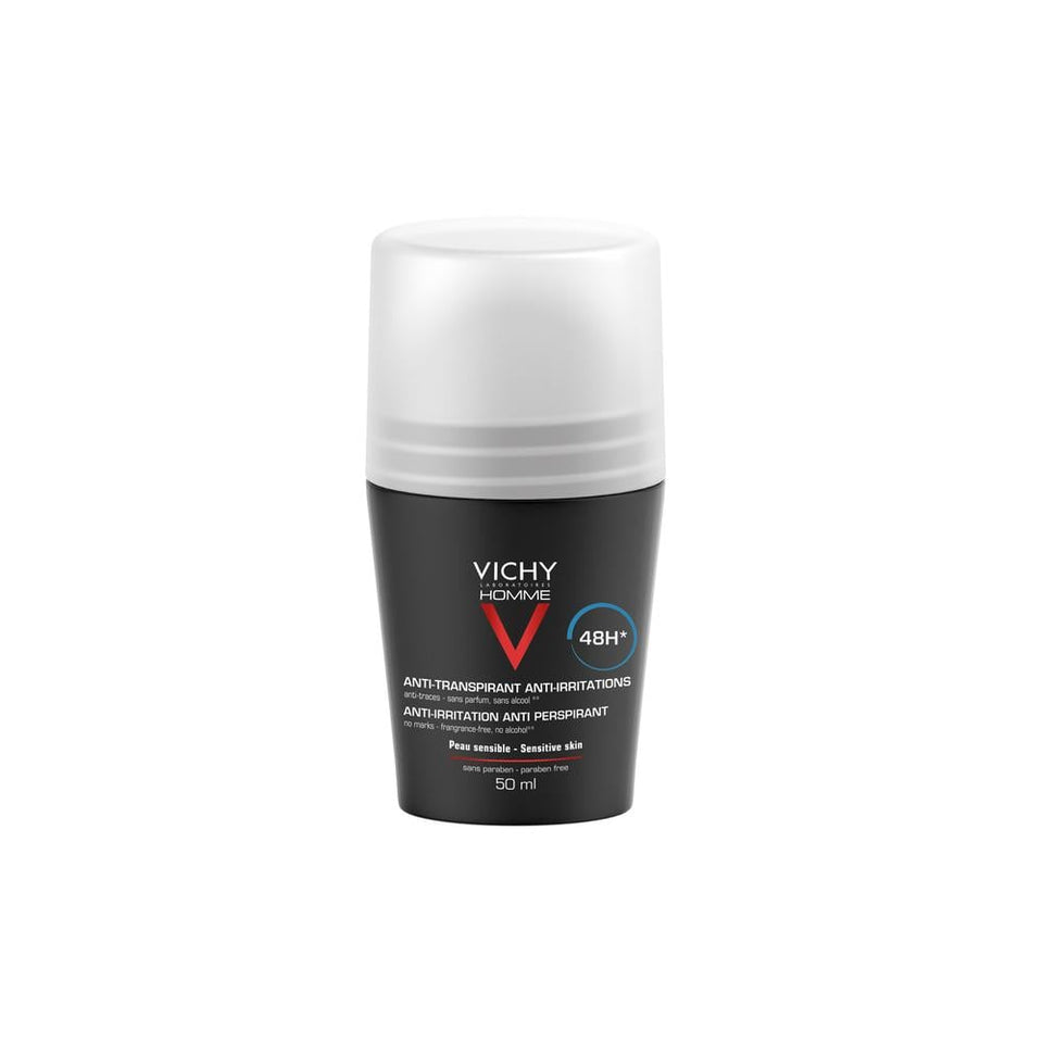 Vichy Homme Men's Deodorant Sensitive Skin Roll-On 50ml