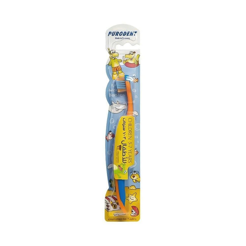 Children's Toothbrush Soft Bristles Ages 3-7 Years Puredent Multi-Colour