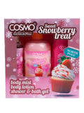 Cosmo Sweet SnowBerry Body Care Set - Fragrance Mist, Body Lotion, Shower Gel