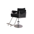 Salon System B6028 Black Padded Women's Barber Chair with Hydraulic Lift