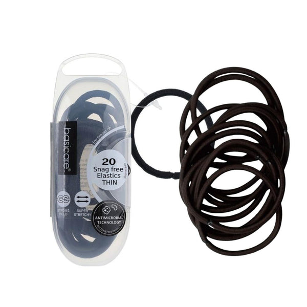 Besikur Elastic Hair Ties Brown 20 Count Knitted High Stretch