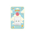 Navarro Children's Medical Earrings with Green Smile Charm, Gold Color