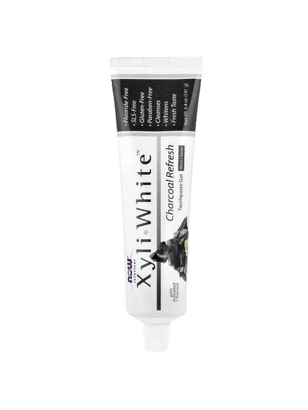 Charcoal Toothpaste for Whitening Stain Removal NOW XyliWhite 181g