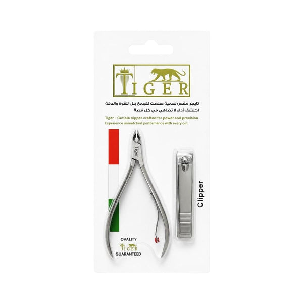 Nail Cuticle Scissors Stainless Steel with Nail Clipper Tiger