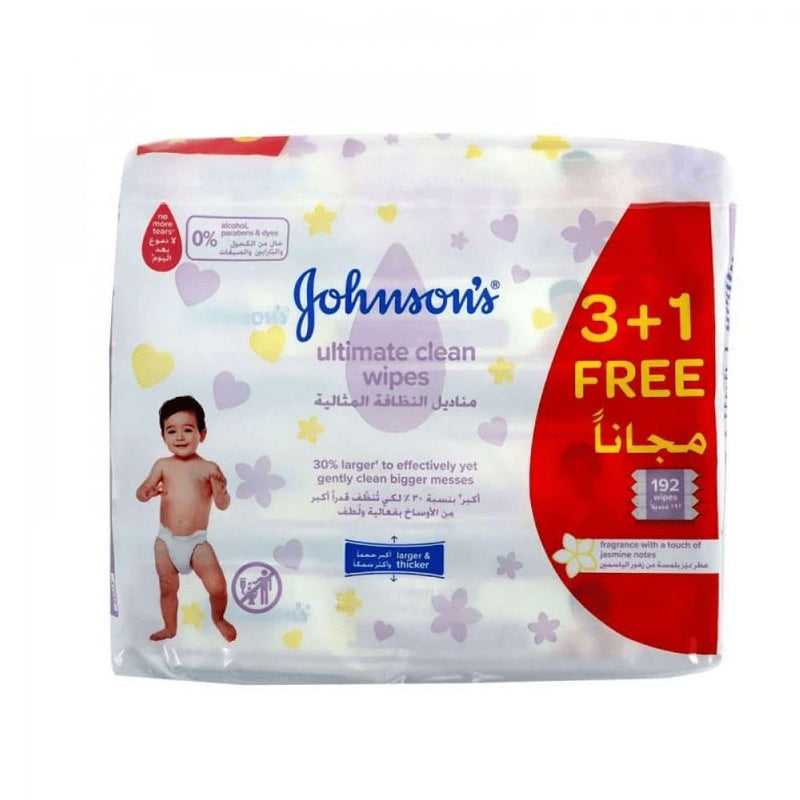Johnson's Face Wipes Baby Wipes Gentle Cleansing 192 Wipes