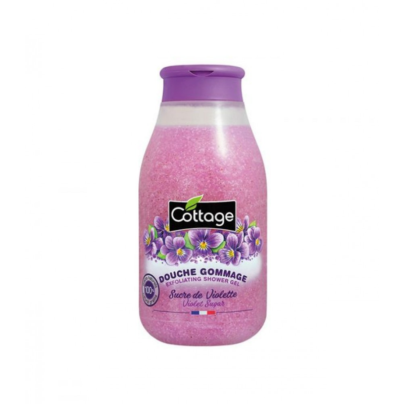 Body Scrub and Shower Gel Violet Exfoliating Smooth Skin Cottage 270ml