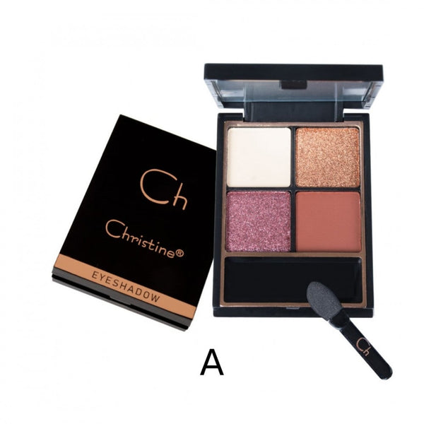 Christine 4-Color Eyeshadow Palette, Crease-Free Powder Formula